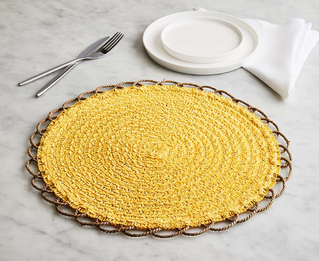 Loop Round Placemat, Yellow