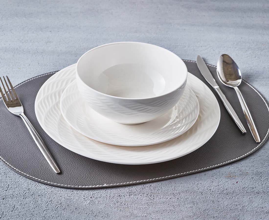 Flow 12-Pc Dinnerware Set, White