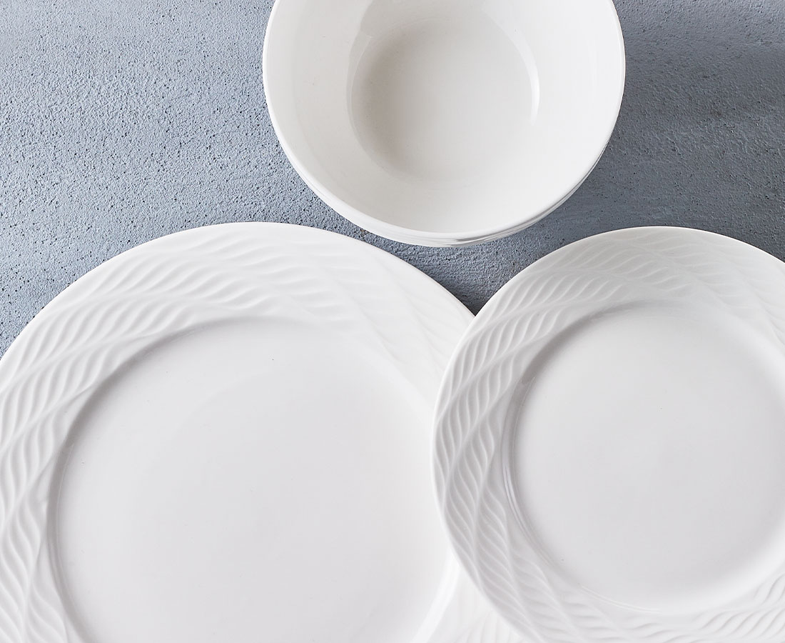 Flow 12-Pc Dinnerware Set, White