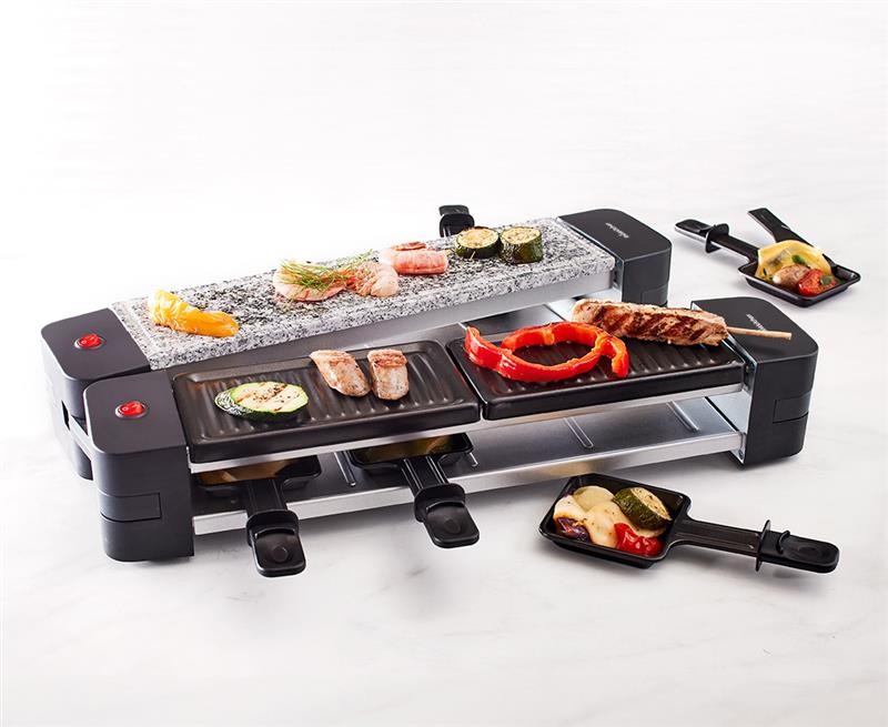 Trio Raclette Xxl - 12 Personnes - Gril & Pierr…