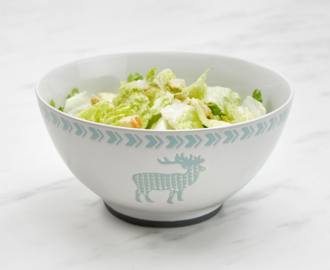 Winterland Deer Large Salad Bowl, 118 oz