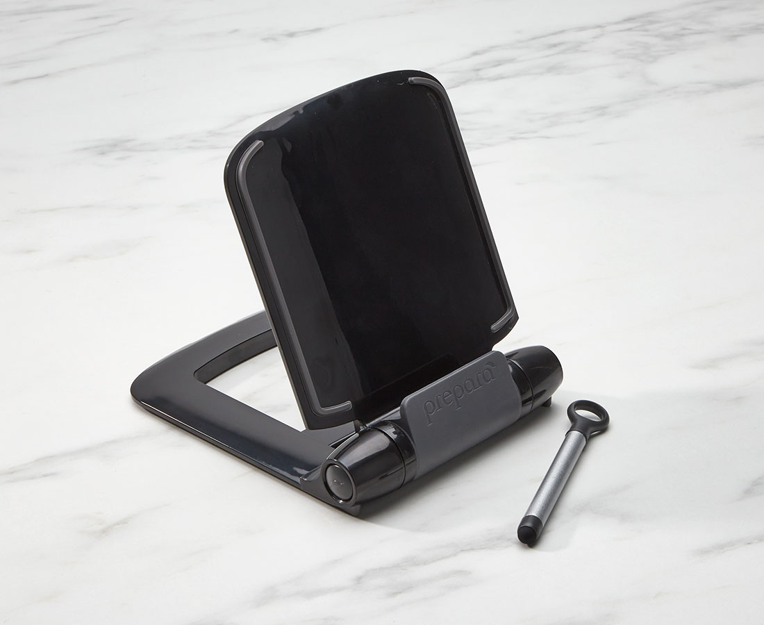 Prepara Tablet Stand & Stylus, Black & Grey