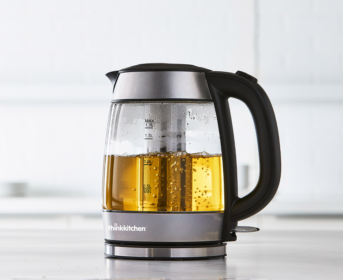thinkkitchen Crystalline Glass Kettle with Infuser, 1.7 L