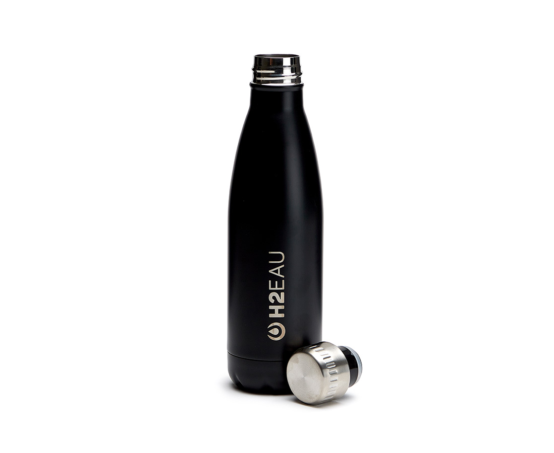 Thermo Water Bottle, Black, 17 oz