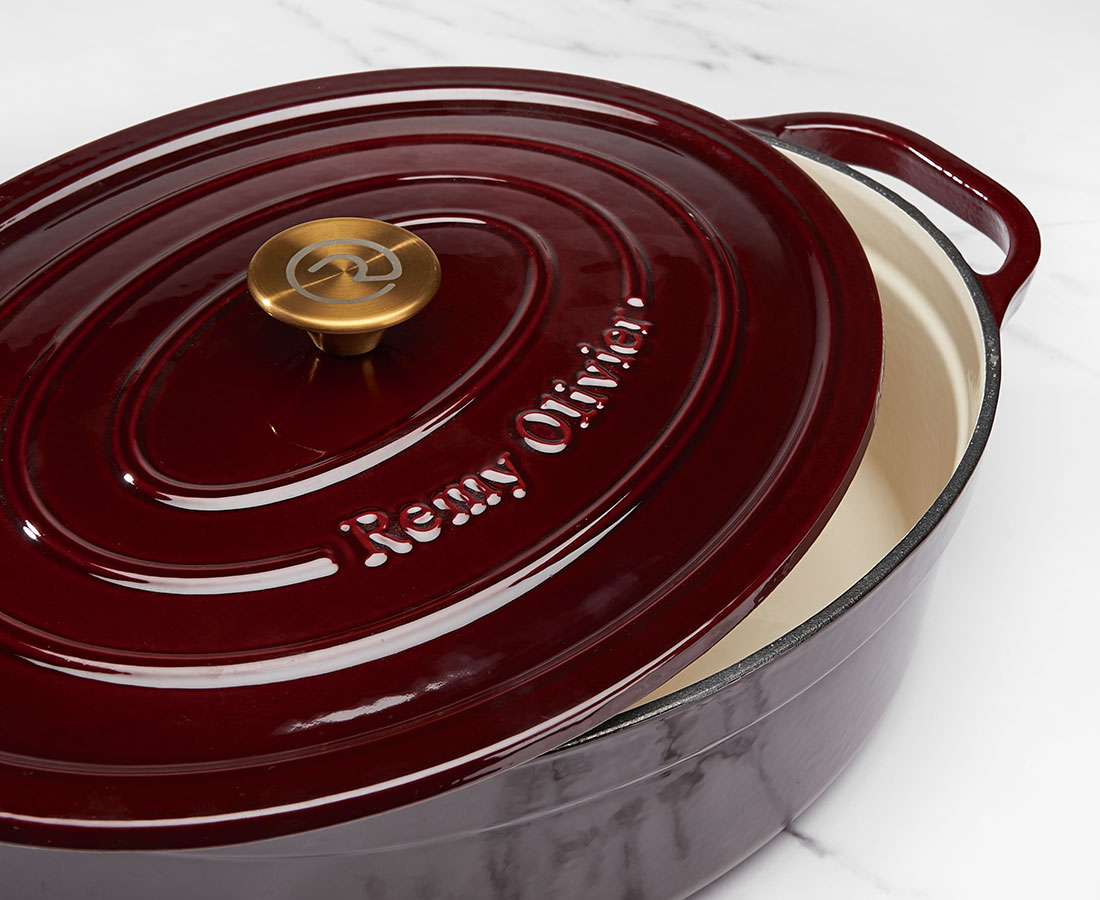 Remy Olivier Bordeaux Cast Iron Oval Casserole, 7.2 L