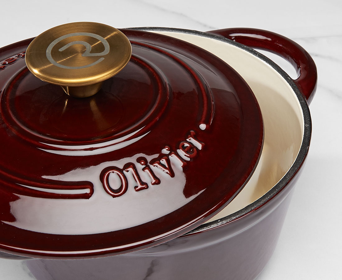 Remy Olivier Bordeaux Cast Iron Round Casserole, 1.8 L