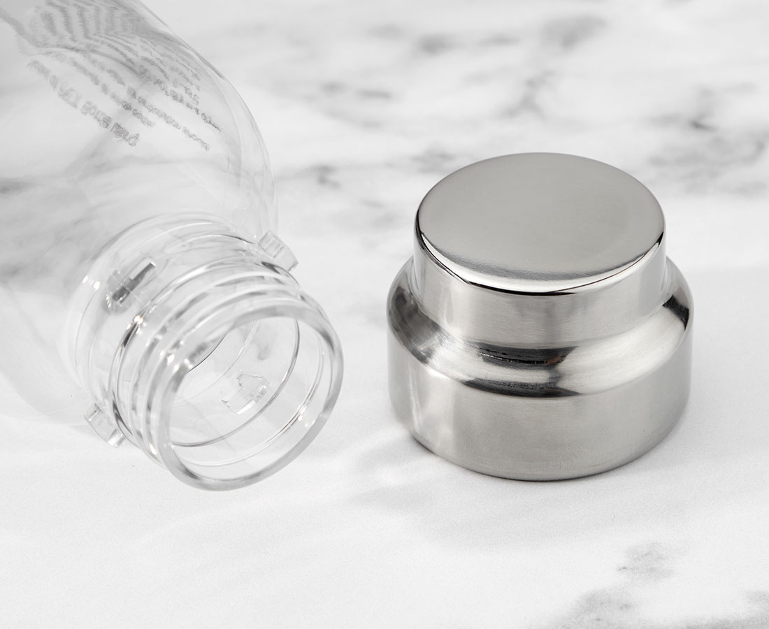 thinkkitchen Reusable Carbonating Bottle, 500 ml, Silver