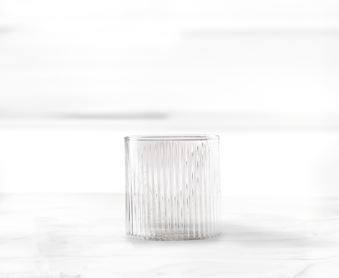 Pulse Ribbed Glassware Set, Clear, Set of 12
