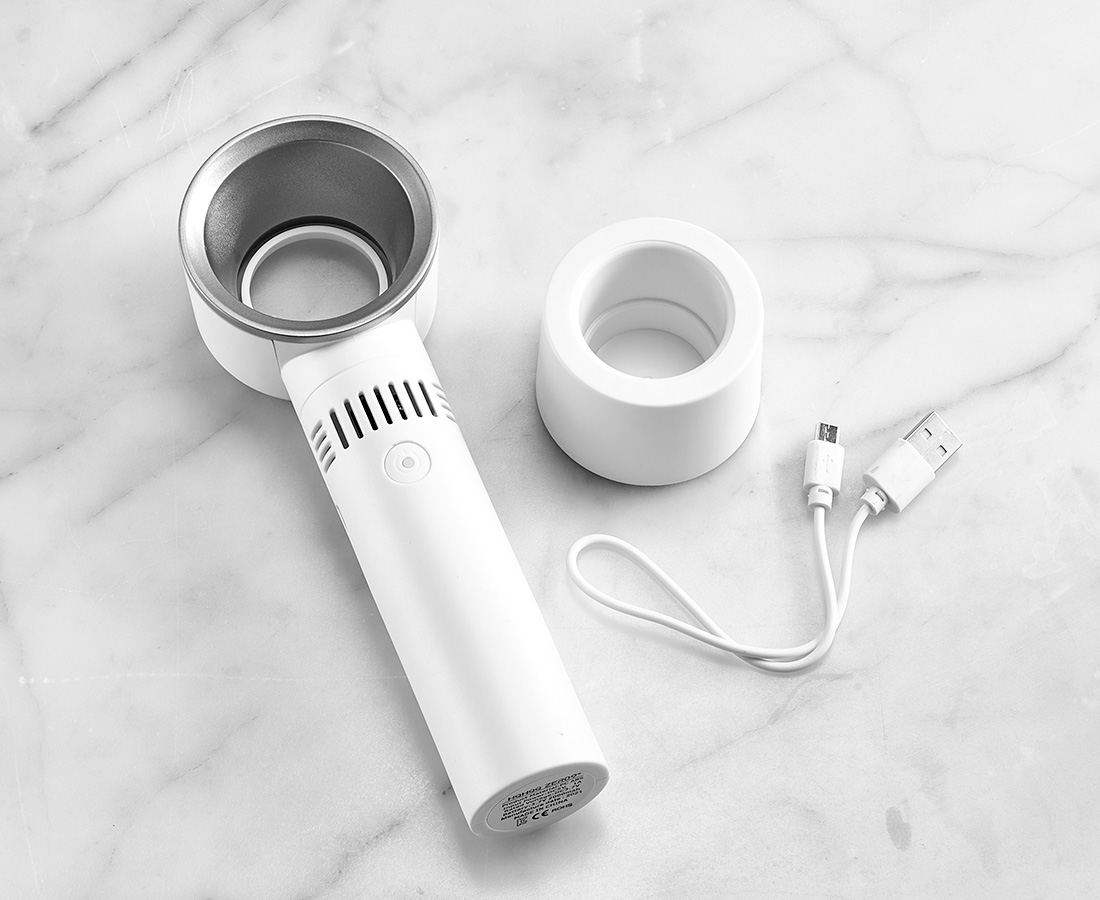 Better Living Rechargeable Bladeless Fan, White & Silver
