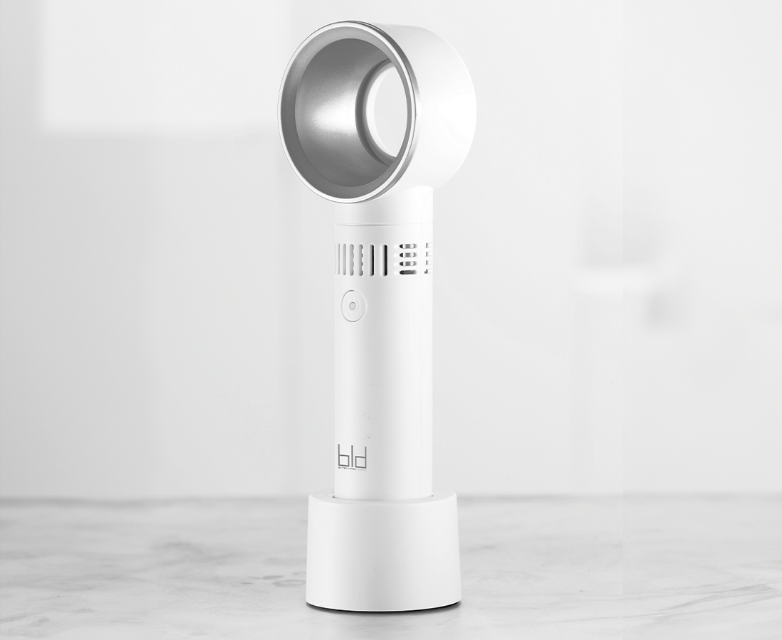 Better Living Rechargeable Bladeless Fan, White & Silver