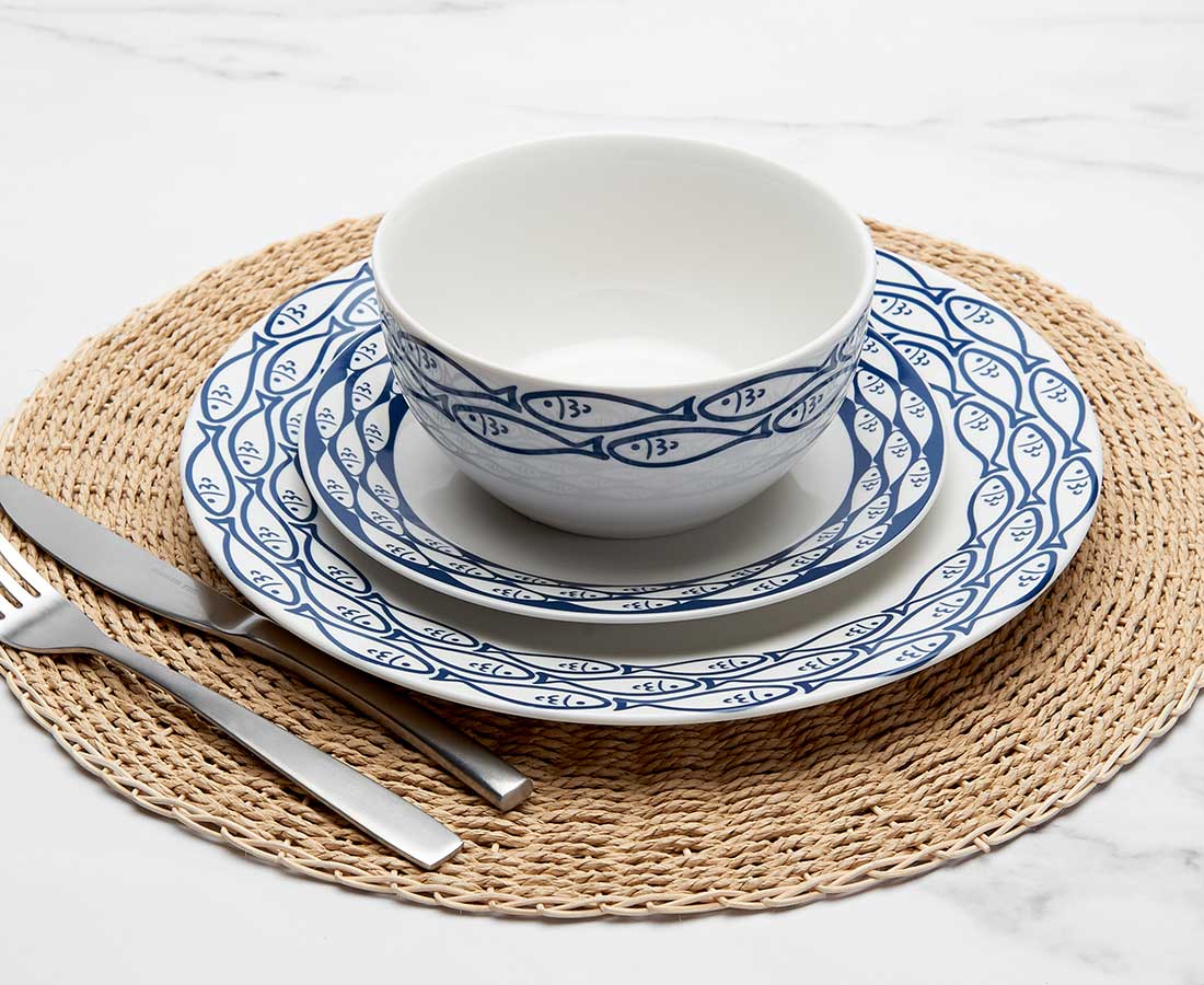 Fishes 12-Pc Dinnerware Set