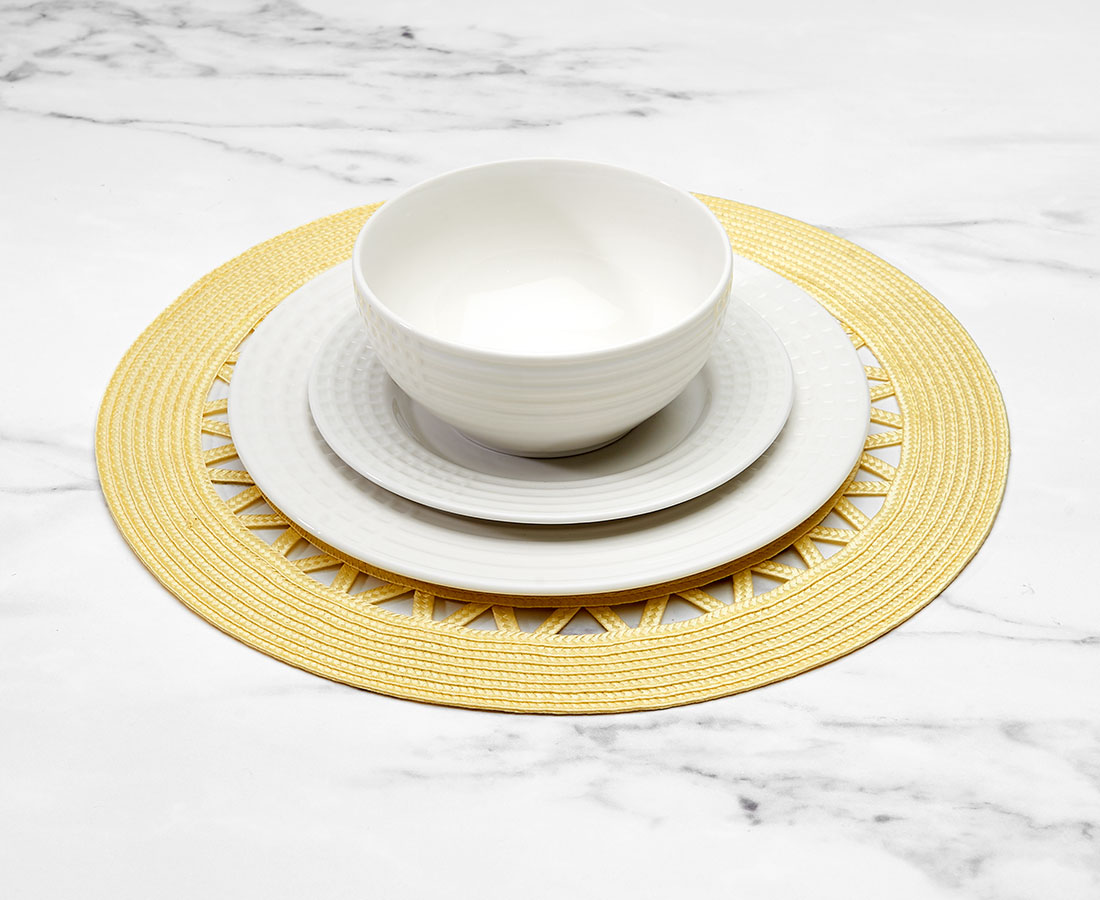 Santa Fe Round Placemat, Yellow