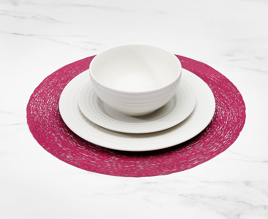 Cypriot Round Placemat, Pink