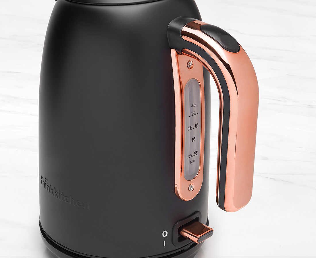 thinkkitchen Slim Electric Kettle, Black, 1.7 L