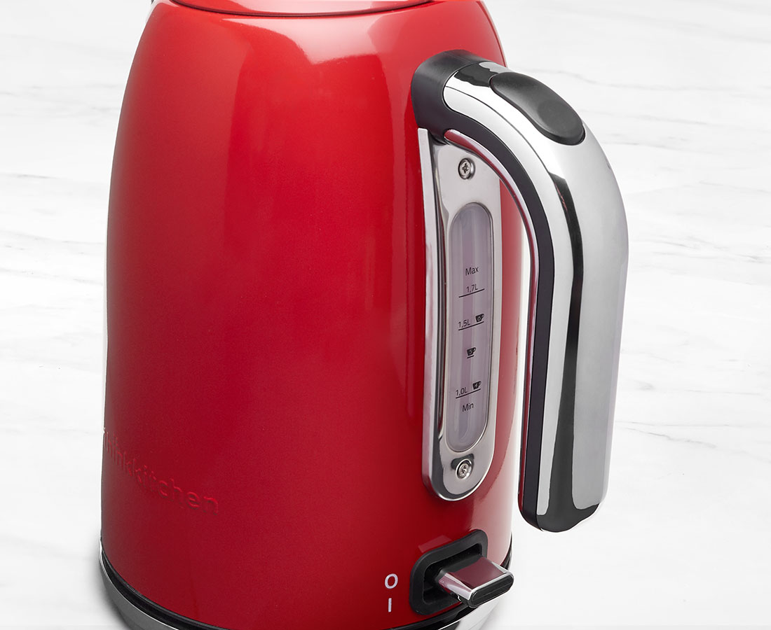thinkkitchen Slim Electric Kettle, Red, 1.7 L