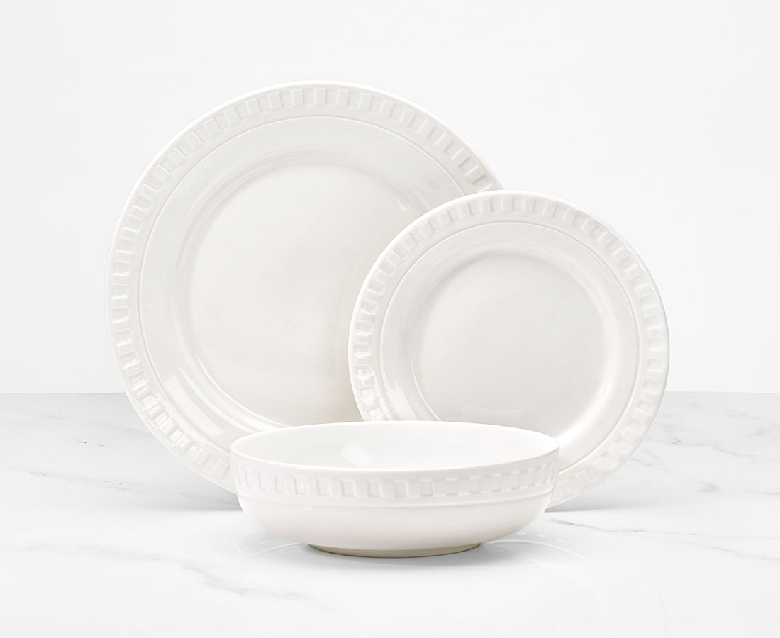 Tread 12-Pc Dinnerware Set, White