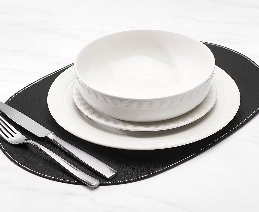 Tread 12-Pc Dinnerware Set, White
