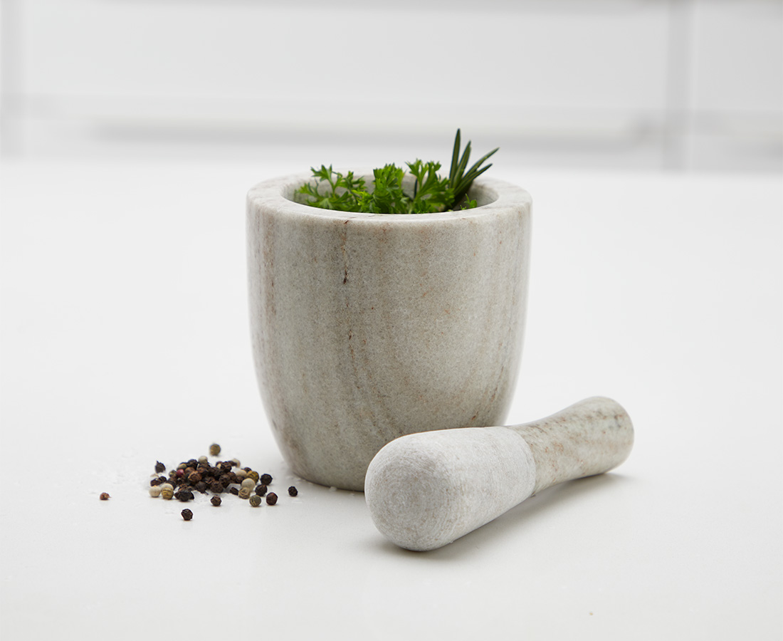 Remy Olivier Marble Mortar and Pestle Set