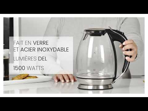 Bouilloire en verre Venice thinkkitchen, 1500 watts, 1,7 L - Français